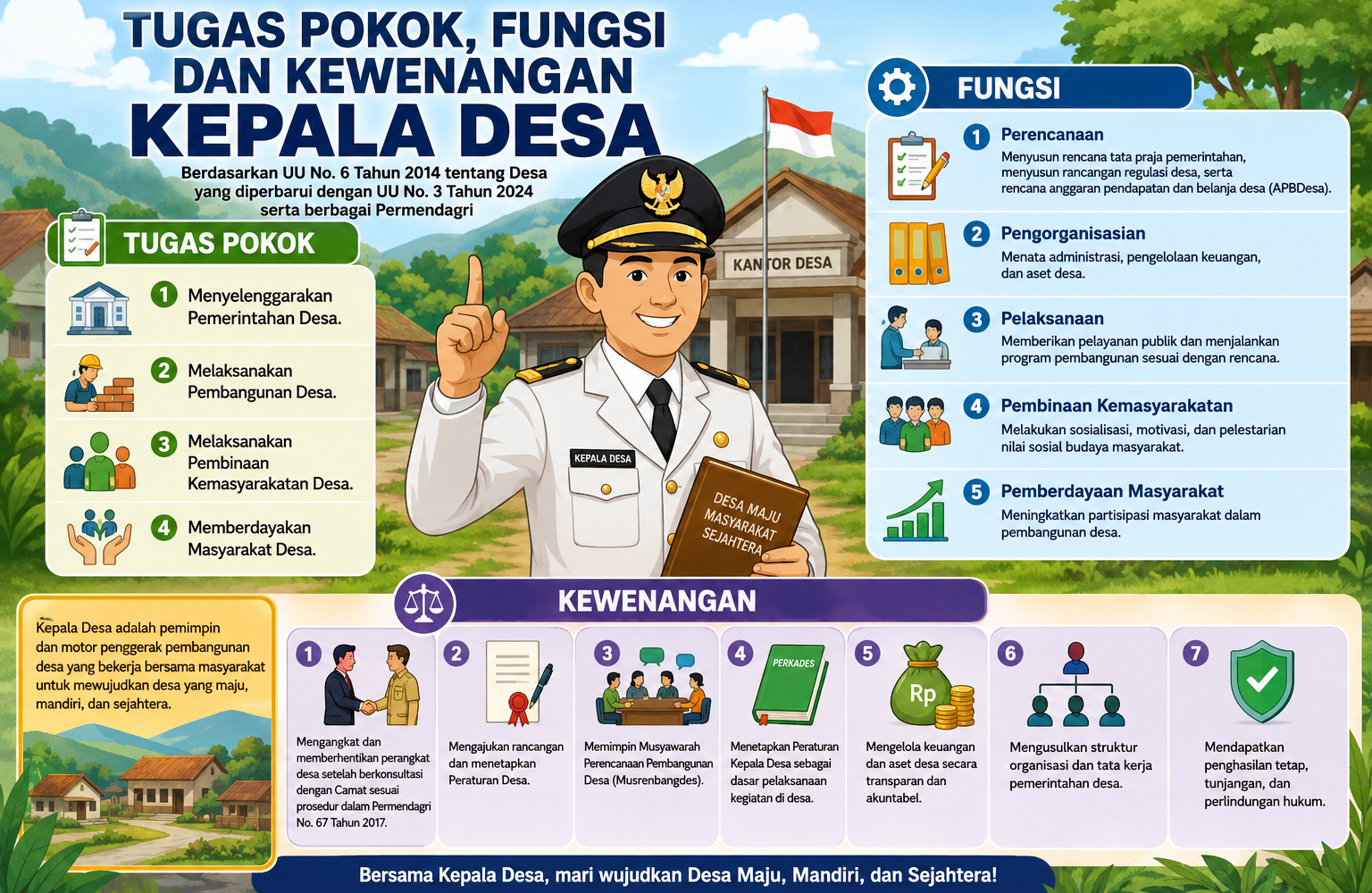 Tugas Pokok, Fungsi dan Kewenangan Kepala Desa
